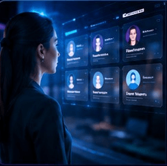 Customer profiles on screen